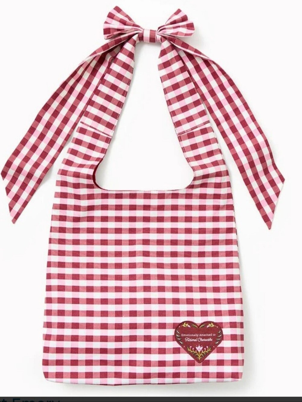 NWT Barnes & Noble Gingham Bow Book Tote Bag